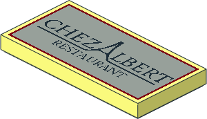 Tile  2 x  4 with "Chez Albert Restaurant" Pattern