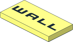 Tile  2 x  4 with Black "WALL" Pattern