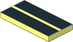 Tile  2 x  4 with  2 Black Stripes Pattern