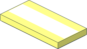 Tile  2 x  4 with White Stripe Pattern