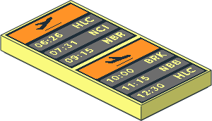 Tile  2 x  4 with Airport Departures and Arrivals Board Pattern