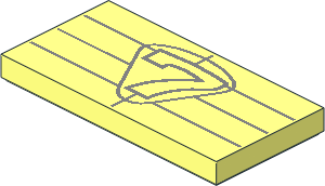 Tile  2 x  4 with Silver "7" and Grille Lines Pattern