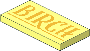 Tile  2 x  4 with Metallic Gold "BIRCH" Pattern