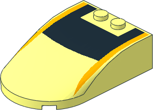 Windscreen  6 x  4 x  1.333 Curved with Black Roof and Bright Light Orange Uprights Pattern