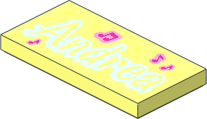 Tile  2 x  4 with "Andrea" and Music Notes Pattern
