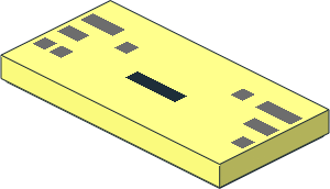 Tile  2 x  4 with Black Pixelated Mouth and Dark Bluish Grey Rectangles Pattern