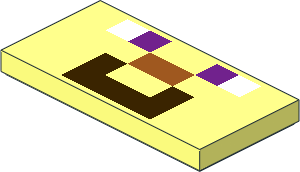 Tile  2 x  4 with Pixelated Face Pattern