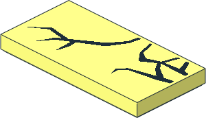 Tile  2 x  4 with Black Cracks Pattern