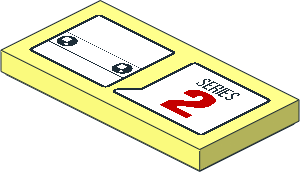 Tile  2 x  4 with Brickheadz Series Number "2" Pattern