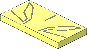 Tile  2 x  4 with Metallic Silver Lines Pattern