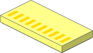 Tile  2 x  4 with 10 Yellow Rectangles Pattern