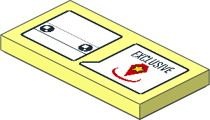 Tile  2 x  4 with Brickheadz "Exclusive" Series Pattern