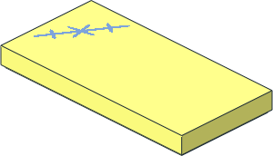 Tile  2 x  4 with Medium Blue Stitches on Left Side Pattern