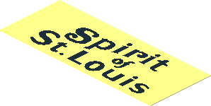 Sticker  1.2 x  3 with "Spirit of St. Louis" Left