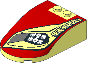 Windscreen  6 x  4 x  1.333 Curved with Headlights and Vents on Red Background Left Pattern