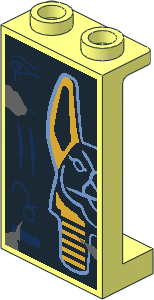 Panel  1 x  2 x  3 Reinforced with Hieroglyphs and Anubis Head (Left Half) Sticker