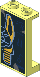 Panel  1 x  2 x  3 Reinforced with Hieroglyphs and Anubis Head (Right Half) Sticker