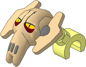 Minifig Mechanical Head Cyborg with Tan Face Pattern