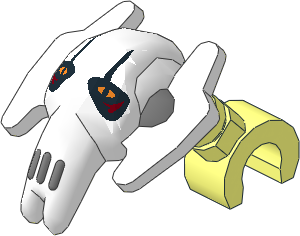 Minifig Mechanical Head Cyborg with White Face Pattern