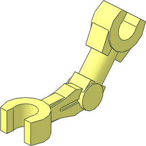 Minifig Mechanical Arm Bent with Clips at 90 Degrees with Tan Pattern on Right Side