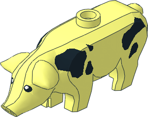 Animal Pig with Eyes and Black Spots Pattern