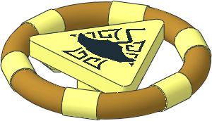 Minifig Ring with Triangle with Gold Bands and Manta Ray Pattern