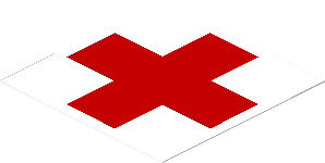 Sticker  1.8 x  1.8 with Red Cross Logo
