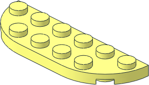 Plate  2 x  6 with Two Rounded Corners