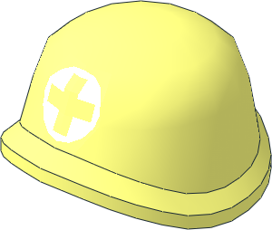 Minifig Helmet Army with White Stencil Cross Pattern