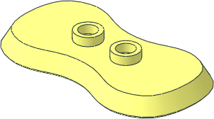 Plate  2 x  4 with 2 Studs and Curved Beveled Sides