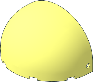 Windscreen  8 x  4.667 x  3.667 Quarter Sphere (Outer) with Pin Holes