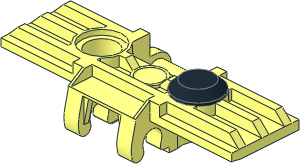 Technic Chain Tread 5 Wide Reinforced with Single Black Rubber Foot Right