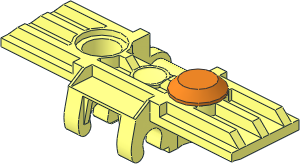 Technic Chain Tread 5 Wide Reinforced with Single Orange Rubber Foot Right