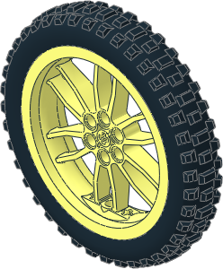 Wheel 17 x 75 Motorcycle with Holes in Rim w Tyre 19/ 67 x 75