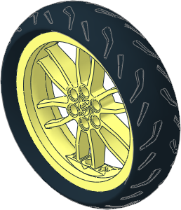 Wheel 17 x 75 Motorcycle with Holes in Rim with Tyre 23/ 41 x 75 Motorcycle with Racing Tread