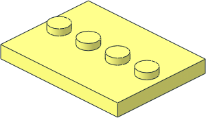 Plate  3 x  4 with 4 Studs in Centre