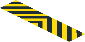 Sticker  0.9 x  3.9 with Danger Stripes Chevron