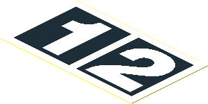 Sticker  1.1 x  1.9 with White "1" and "2" in Black Squares