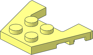 Wing  3 x  4 with  1 x  2 Cutout with Stud Notches and Rounded Underside Corners