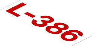 Sticker  1 x  3.5 with Red "L-386"