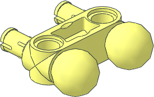 Technic Cross Block  1 x  3 (Pin/Dimple/Pin) with 2 Pins and 2 Ball Joints