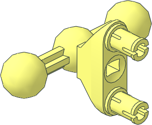 Technic Connector  3 x  1 with Two Pins and Three Ball Joints on Axle  5L
