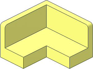 Panel  2 x  2 x  1 Corner with Rounded Corners