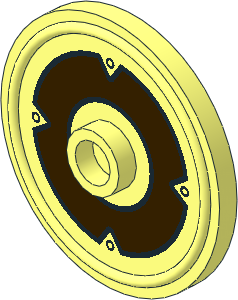 Minifig Shield Round Type 2 with Dark Brown Ring and 4 Rivets Pattern