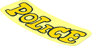 Sticker  1.5 x  4 Yellow "POLICE"