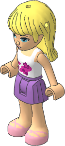 _Figure Friends Stephanie with Medium Lavender Pleated Skirt, White Top