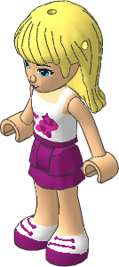 _Figure Friends Stephanie with Magenta Layered Skirt, White Top