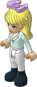 _Figure Friends Stephanie with White Riding Pants, Light Aqua Long Sleeve Blouse Top