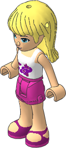 _Figure Friends Stephanie with Dark Pink Shorts, White Top with Outlined Stars