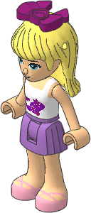 _Figure Friends Stephanie with Medium Lavender Skirt, White Top with Outlined Stars